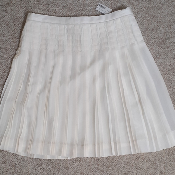J. Crew Stitched Down Pleated Skirt in Cream - Picture 2 of 5